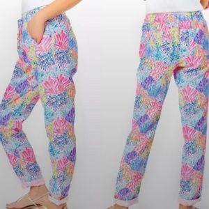 Lilly Pulitzer Mid Rise Taron Mid Rise Line Pants Size Medium